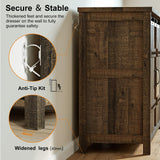 REAHOME 60" Buffet Cabinet with Storage, Farmhouse Sideboard Buffet Cabinet with Sliding Barn Doors & 3 Drawers, Wood Coffee Bar Cabinet Buffet Table for Kitchen, Dining Room, Rustic Brown REAHOME