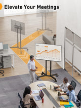 Perlegear Rolling TV Stand, Mobile TV Stand with Wheels for 32-70 inch TVs, Height Adjustable Mobile TV Cart with -15° to +5° Tilt, Rolling TV Cart for 4K TV Max VESA 400x400mm up to 88lbs, PGTVMC14 Perlegear