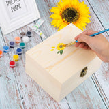 Voittozege 2 Pack Unfinished Wooden Boxes Large Wooden Box with Hinged Lid dnd Front Clasps, Natural Wood Boxes for Diy Crafting Gift Storage Box, Art Decorations and Jewelry Storage, 10 x 7 x 4 Inch Voittozege