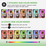 HENBC Vanity Desk with Sliding Mirror and Glass Desktop, LED Vanity Mirror with RGB Lights Desk and Chair, Dressers Vanity Table Set with Charging Station/Makeup Organizer/6 Drawers (White) HNEBC