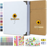Vienrose DIY Scrapbook Photo Album Kit with Pens Tapes and Stickers 60 Pages Hardcover 8.3x10.5 Inches 3 Rings Removable Blank Paper Scrapbooking for Lover Friends Kids Wedding White Vienrose