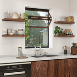 Heimlove 24 inch Floating Shelves for Wall,9.3 inch deep Brown Bathroom Over Toilet Shelf,Wall Mounted Rustic Wood Shelves for,Bedroom,Living Room,Kitchen,Office Decor Set of 2-Brown Heimlove