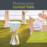 Pearington Santina, Single Round Cocktail Bar, Pub, and Bistro High Top Table with Black Top and Base Pearington