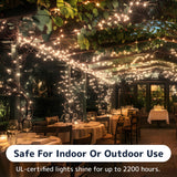 PREXTEX 200 Count Clear Christmas Tree Lights - 40 ft Warm Fairy String Lights with Green Wire - Indoor and Outdoor Mini Light for Christmas, Holiday Decorations, Trees, Fences, Patios and More PREXTEX