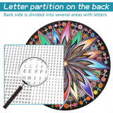 Bgraamiens Puzzle-Blooming Flowers-1000 Pieces Creative Geometric Round Blue Board Colorful Mandala Jigsaw Puzzle Bgraamiens