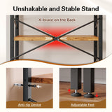 DurayLoly 4 Tier Bookshelf, Industrial Bookcase with Metal Frame and Sidebars, Small Bookshelf for Bedroom, Home Office and Living Room, Rustic Brown DurayLoly