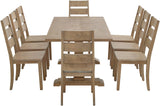 Crosley Furniture Joanna 9-Piece Modern Farmhouse Dining Table Set for 8 with Ladderback Chairs, Rustic Brown Crosley Furniture