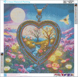 Large Diamond Painting Kits for Adults Landscape Heart Love Moon Flowers, 5D DIY Diamonds Art Crafts Full Square Drill Diamond Art Sets for New Beginners Paint by Numbers Home Wall Decoration 16x16'' Lvmuu