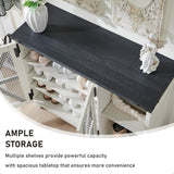 JXQTLINGMU Shoe Storage Cabinet, 38" Wide Farmhouse Shoe Cabinet with Mesh Doors and Adjustable Shelves, Rustic Wooden Shoe Organizer, Modern Large Shoe Cabinet Storage for Entryway, Off White JXQTLINGMU