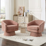 360°Swivel Accent Chair with Arms,Cozy Round Chenille Fabric and Soft Cushion Arm Chair for Living Room Bedroom Reading MilleLoom