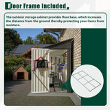 YOPTO 4×8 FT Lean to Metal Shed,Outdoor Heavy-Duty Storage Shed with Floor Base,All Weather Waterproof Garden Tool House W/Lockable Door&2 Air Vent,Reversible Door Design,for Backyard,Patio,Lawn,Black YOPTO