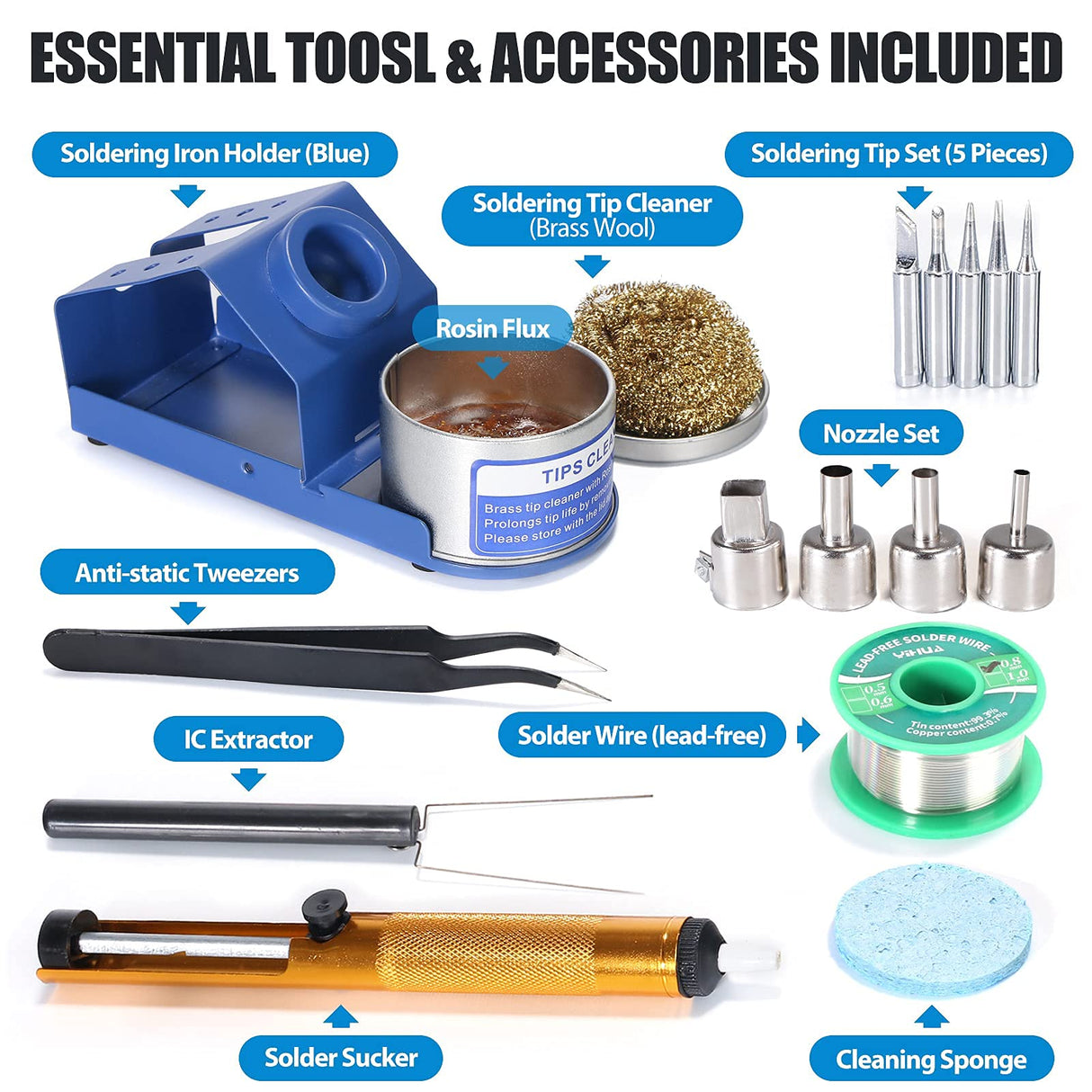 YIHUA 862BD+ SMD ESD Safe 2 in 1 Soldering Iron Hot Air Rework Station °F /°C with Multiple Functions YIHUA