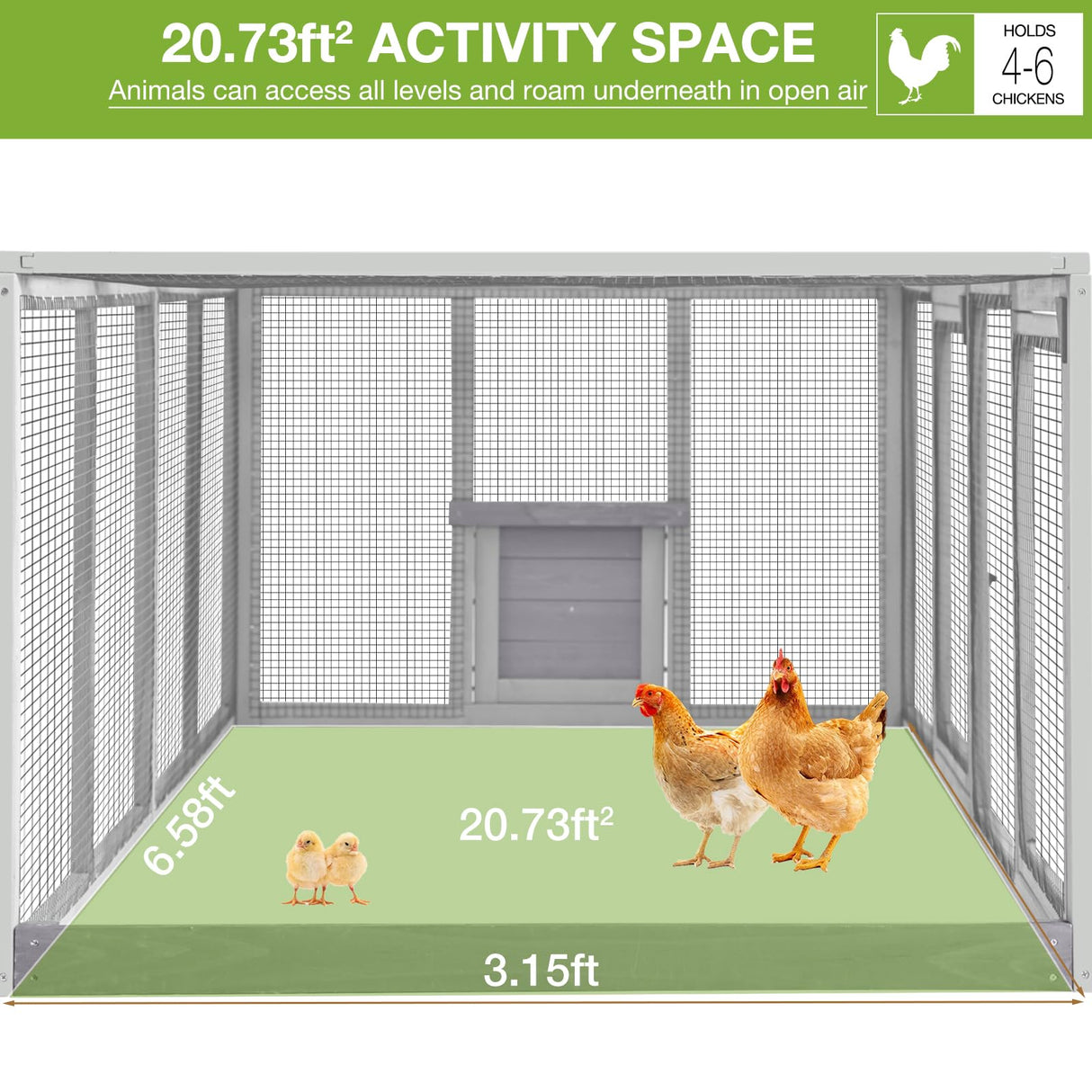 Chicken Coop Run Extension Large Hen House for Chickens,Ducks,Rabbits GUTINNEEN