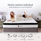 Vaobyk Queen Mattress, 12 inch Hybrid Queen Mattress in a Box, Memory Foam Mattress with Pocket Springs, Pressure Relief & Motion Isolation, CertiPUR-US Certified, Medium Firm Vaobyk