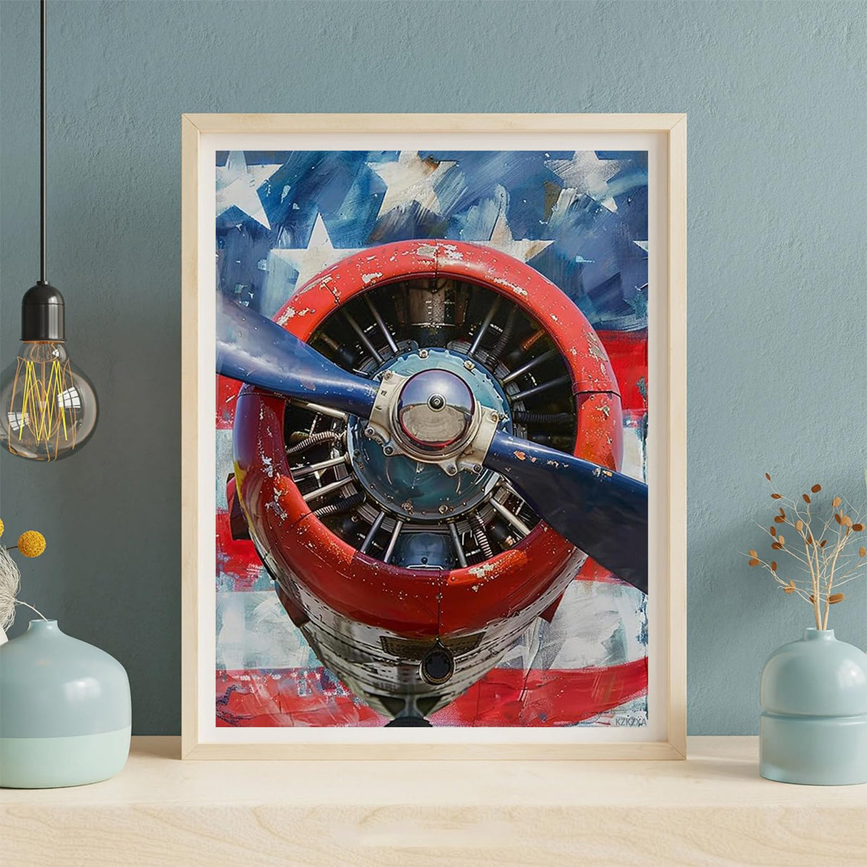 KZKZXA Airplane Diamond Painting Kits for Adults, Airplane 5D DIY Diamond Art Kits Full Drill Diamond for Gift Wall Decor Gem Arts 12x16 inch KZKZXA