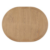 Merax 5 Piece Kitchen Extendable Dining Table Set, Wood Round Dining Table Set with Extendable Table and 4 Upholstered Chairs for Dining Room, Living Room (Oak Natural Wood + Off White) Merax