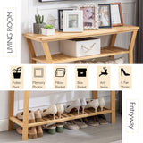 Nnewvante Bamboo Console Table Behind Couch, Entryway Table with Shelves, 3 Tier Narrow Sofa Table for Hallway, Living Room, Foyer 38.6"x11.8" Nnewvante