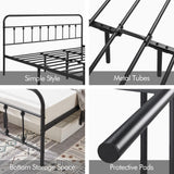 Yaheetech Classic Metal Platform Bed Frame Mattress Foundation with Victorian Style Iron-Art Headboard/Footboard/Under Bed Storage/No Box Spring Needed/King Size Black Yaheetech