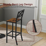 MAHANCRIS Bar Stools, Set of 2 Bar Chairs with Backrest and Footrest, 26" Tall Counter Bar Stools, Kitchen Breakfast Bar Chairs, Easy Assembly, for Dining Room, Rustic Brown BAHR0901N1 MAHANCRIS