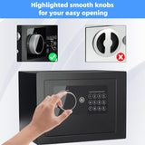 Digital Electronic Money Safe, Steel Security Lock Box with Keypad, Office Hotel Business Jewelry Gun Cash Safe, 0.23 Cubic Feet, 9.06" W x 6.69" D x 6.69" H（black） CDC DIGI