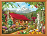 MasterPieces - 300 Piece Jigsaw Puzzle, Large EZ Grip Shapes, Mountain Hideaway, Fun for Adults, Seniors, Family, Kids, Non-Glare Finish, 18"x24" Masterpieces