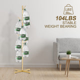 ZOZOE Metal Coat Rack Stand, Modern Coat Rack Freestanding with 8 Hooks, Coat Racks Easy to Assemble, Coat Tree Stand for Bags, Hats, Entryway, Office (Golden) ZOZOE