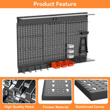 WALMANN 113 PCS Pegboard Wall Organizer Kit with Pegboard Hooks, Bins, Shelves, Pegboard Tools Storage System for Garage, Workbench, Modular Peg Board Tool Organizer Board with Hooks(Black) WALMANN