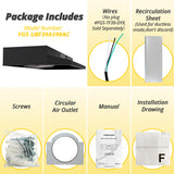 FIREGAS Black Range Hood 36 inch Under Cabinet, Ducted/Ductless Convertible Kitchen Hood, Black Painted Stainless Steel Vent Hood with LED Light,2 Speed Exhaust Fan FIREGAS