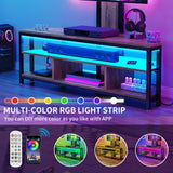 YITAHOME TV Stands for Living Room, 65 inch TV Stand with Mount and Power Outlet, Entertainment Center with Storage, Led TV Stand for 55/6065/70 inch TV, TV Console Cabinet for Living Room, Grey YITAHOME