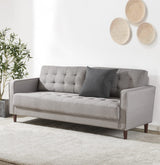 ZINUS Benton Sofa Couch, Grid Tufted Cushions, Easy, Tool-Free Assembly, Stone Grey Zinus