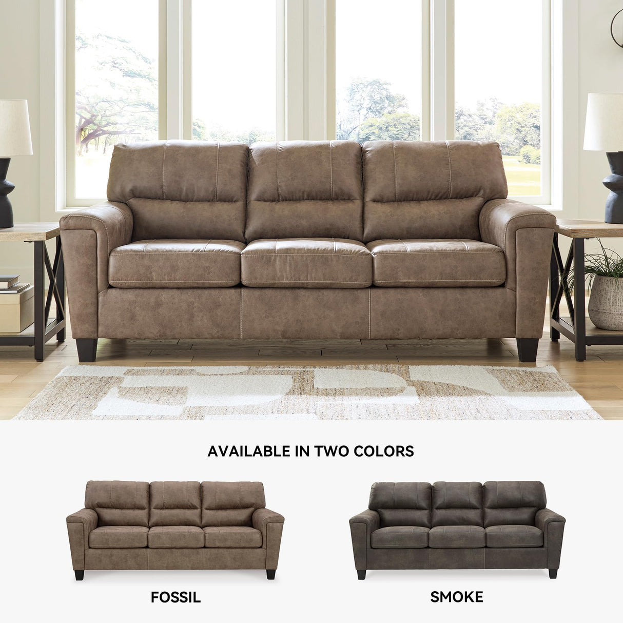 Signature Design by Ashley Navi Modern Queen Sofa Sleeper with Removable Cushions, Dark Brown Signature Design by Ashley