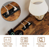 IRONCK Dog Crate Furniture for Small Dogs, Wooden Dog Kennel with Flip Top Drawer, Indoor Pet Crate End Table with Charging Station, Steel-Tube Dog Cage, Rustic Brown IRONCK