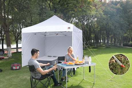 ABCCANOPY Easy Pop Up Canopy Tent with Sidewalls 10x10 Commercial -Series, White ABCCANOPY