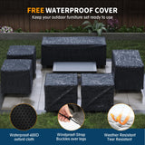 UDPATIO 7 Pieces Patio Aluminum Furniture Set Oversized Outdoor Furniture Modern Patio Set, 9 Seat Thick Cushion Outdoor Seating Set for Balcony(Include Waterproof Sofa Cover) UDPATIO