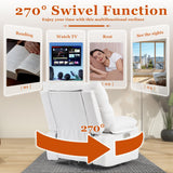 DYHOME Rocking Recliner Chair, White Swivel Massage Rocker Recliner Chairwith Heated, Electric Recliner Chairs for Adults, Modern Lazy Boy Single Lounge Sofa for Living Room,Bedroom, Nursery DYHOME