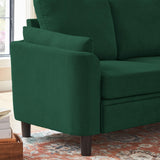 Pingliang Home 60" Loveseat Small Couch, Mid Century Modern Love Seat with Back Cushions and Wood Legs, 2 Seater Small Sofa for Living Room, Bedroom, Dorm and Small Spaces, Green Pingliang Home