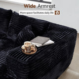 CAODOC 104" Cloud Sectional Couch with Comfy Chaise, Boneless L Shape Sofa with Deep Seat, Minimalist Modular Couches Sleeper for Living Room Bedroom Apartment Lounge,Black CAODOC