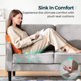 LINSY Loveseat Sofa Small Couch - Comfy 58" Small Loveseat for Small Spaces Modern Couches with Thick Cushion, Ergonomic Design Soft Sofa for Living Room Bedroom Apartment (Grey) LINSY