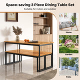 Tangkula Patio Dining Bench, 2-3-person Backless Bench with Slatted Seat & Metal Legs, Indoor Outdoor Bench for Entryway, Front Porch, Garden, Poolside, Farmhouse Kitchen Dining Seat Tangkula