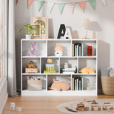 Cozy Castle White Bookshelf, 3-Tier Open Shelf Bookcase, 10 Cube Storage Organizer with Anti-Tilt Device, Freestanding Horizontal Bookshelf Cube Shelf for Bedroom, Living Room Cozy Castle