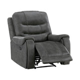 Lexicon Manual Recliner Chair, Home Theater Seating Recliner Armchair, Polished Microfiber Wall Hugger Manual Reclining Sofa Chair for Living Room/Office/Apartment, Dark Gray Lexicon