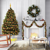 VESPRO 59 Feet Metallic Christmas Tree Garland Glitter Tinsel Twist Hanging for Indoor Outdoor Party Decorations (Red Green Gold) VESPRO