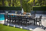 AXMOLM 12 Piece HDPE Outdoor Dining Set for 10, Patio HDPE Furniture Set with 2 Table and Umbrella Hole, Outdoor Table and Chairs for Garden, Poolside, Backyard, Deck AXMOLM