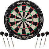 Viper Stadium Cabinet & Shot King Sisal/Bristle Dartboard Ready-to-Play Bundle: Elite Set (Shot King Dartboard, Darts, Shadow Buster and Laser Throw Line), Black (40-1213) Viper