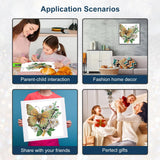 Stalente Diamond Painting Kits for Adults Butterfly, 5D Special Shape Diamond Art Kits for Beginners, Crystal Rhinestones Diamond Painting for Home Wall Decoration Gift 12×12inch, Flower Stalente