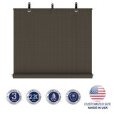 Windscreen4less Outdoor Shade Blinds Patio Roll Up Blackout Shades Exterior Roller Privacy Screen for Pergola Balcony Porch Carport Deck Window, 8' W x 11' L Brown Windscreen4less