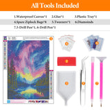 Offito Aurora Diamond Art Kits for Adults, 5D Starry Sky Lake Diamond Painting Kits for Beginners, Fantastic Landscapes DIY Full Drill Dots Gem Art Paint for Home Wall Decor 12 x 16 Inch Offito