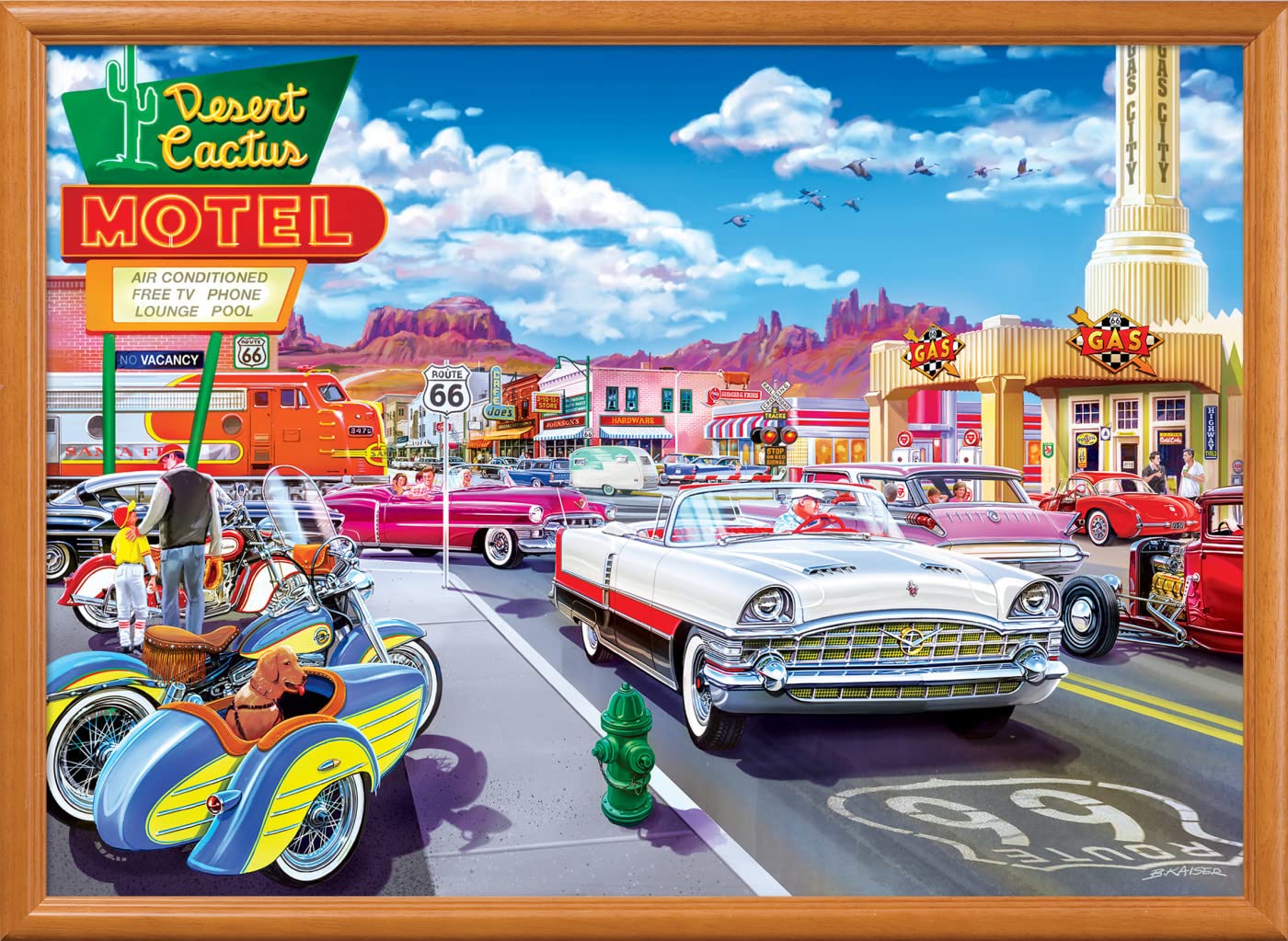 MasterPieces - 1000 Piece Jigsaw Puzzle, Drive Through on Route 66, Fun for Adults, Family, Kids, 19.25" x 26.75"