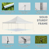 EROMMY 20x20ft Pole Party Tent, Weekend Canopy Heavy Duty with Sidewalls, 2 Doors, Carry Bags, PVC Fire Retardant Outdoor Canopies for 62 People, Large Tents for Parties, Events, Weddings, White EROMMY