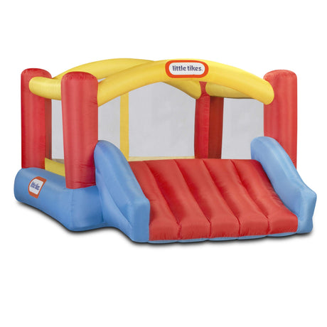 Little Tikes Jump 'n Slide Inflatable Bouncer Includes Heavy Duty Blower With GFCI, Stakes, Repair Patches, And Storage Bag, for Kids Ages 3-8 Years Little Tikes